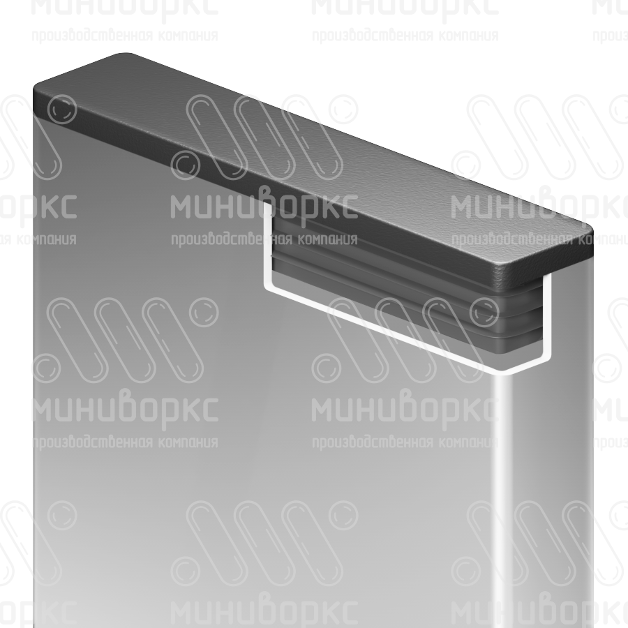 Заглушка пластиковая прямоугольная 20х100, практичная, серия ILR, стенка 1.5-3.0 мм, цвет черный – ILR100x20 - 4