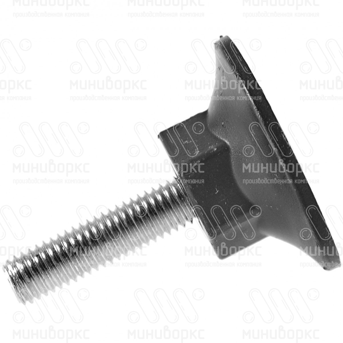 Комплект опоры под уголок 38х38, 40х40 мм и опоры с основанием Ø48 мм, под ключ 24, цвет черный – U40-40M8.D48x40 - 6