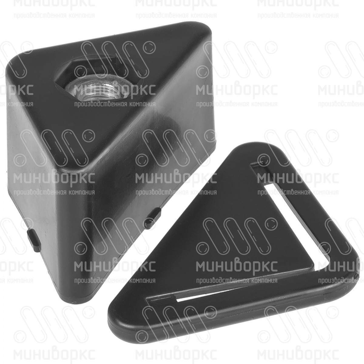 Комплект опоры под уголок 38х38, 40х40 мм и опоры с основанием Ø40 мм, под ключ 22, цвет черный – U40-40M10.D40x25 - 6